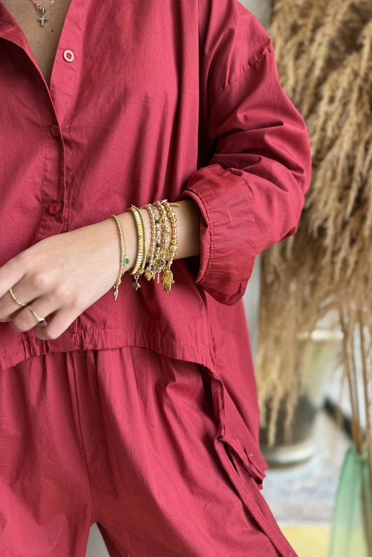 Paloma French Tuck Shirt Sangria